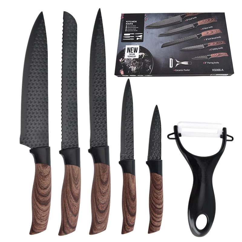 Stainless steel kitchen knife set - six-piece set