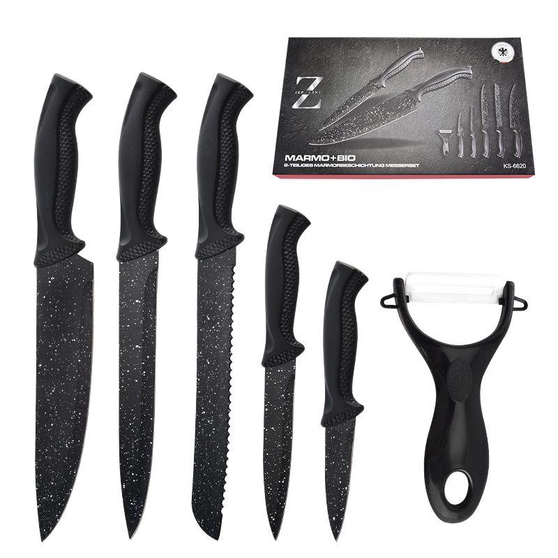 Stainless steel kitchen knife set - six-piece set ，8 different styles
