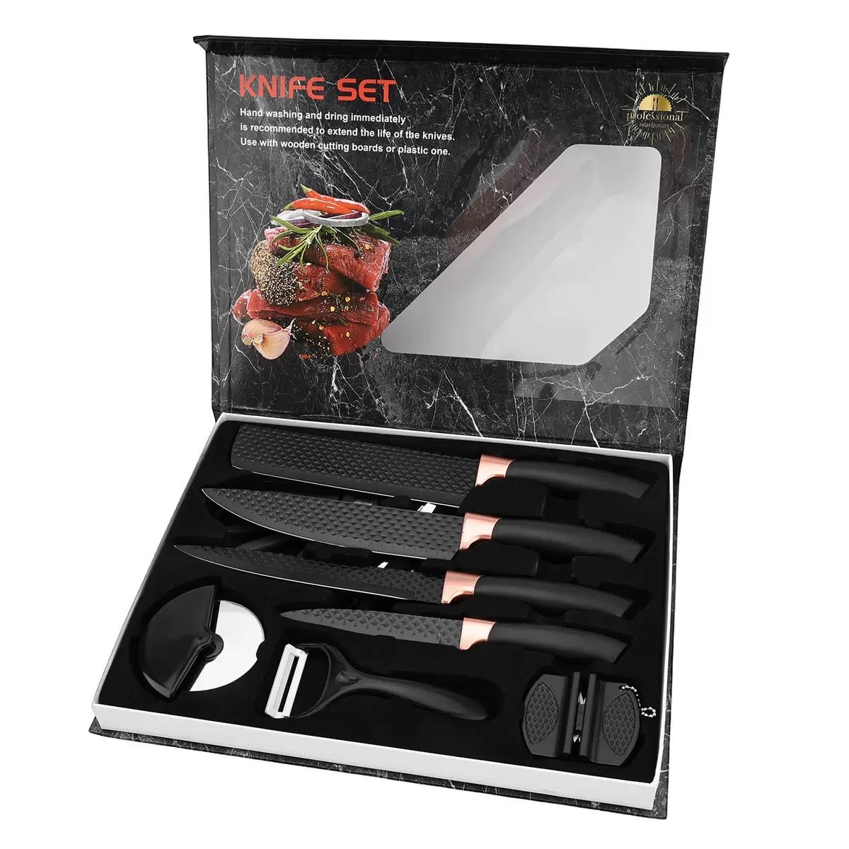 Stainless steel kitchen knife set - 15-piece set