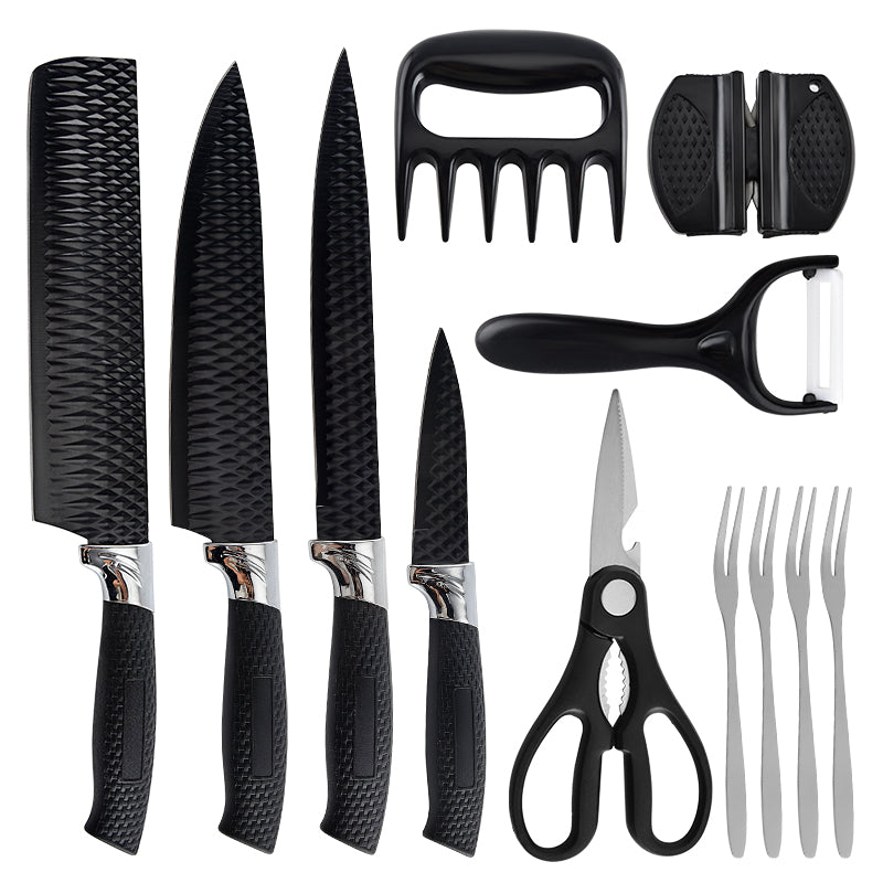 Stainless steel kitchen knife set - 12-piece set