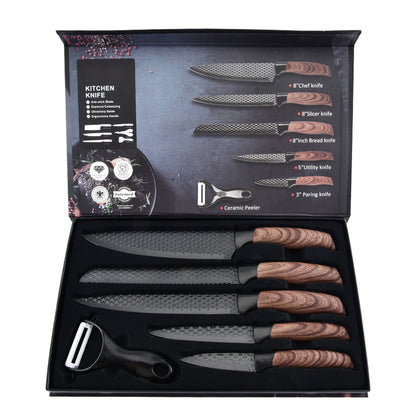 Stainless steel kitchen knife set - six-piece set