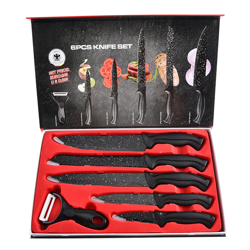 Stainless steel kitchen knife set - six-piece set ，8 different styles