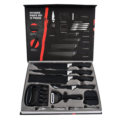 Stainless steel kitchen knife set - 12-piece set