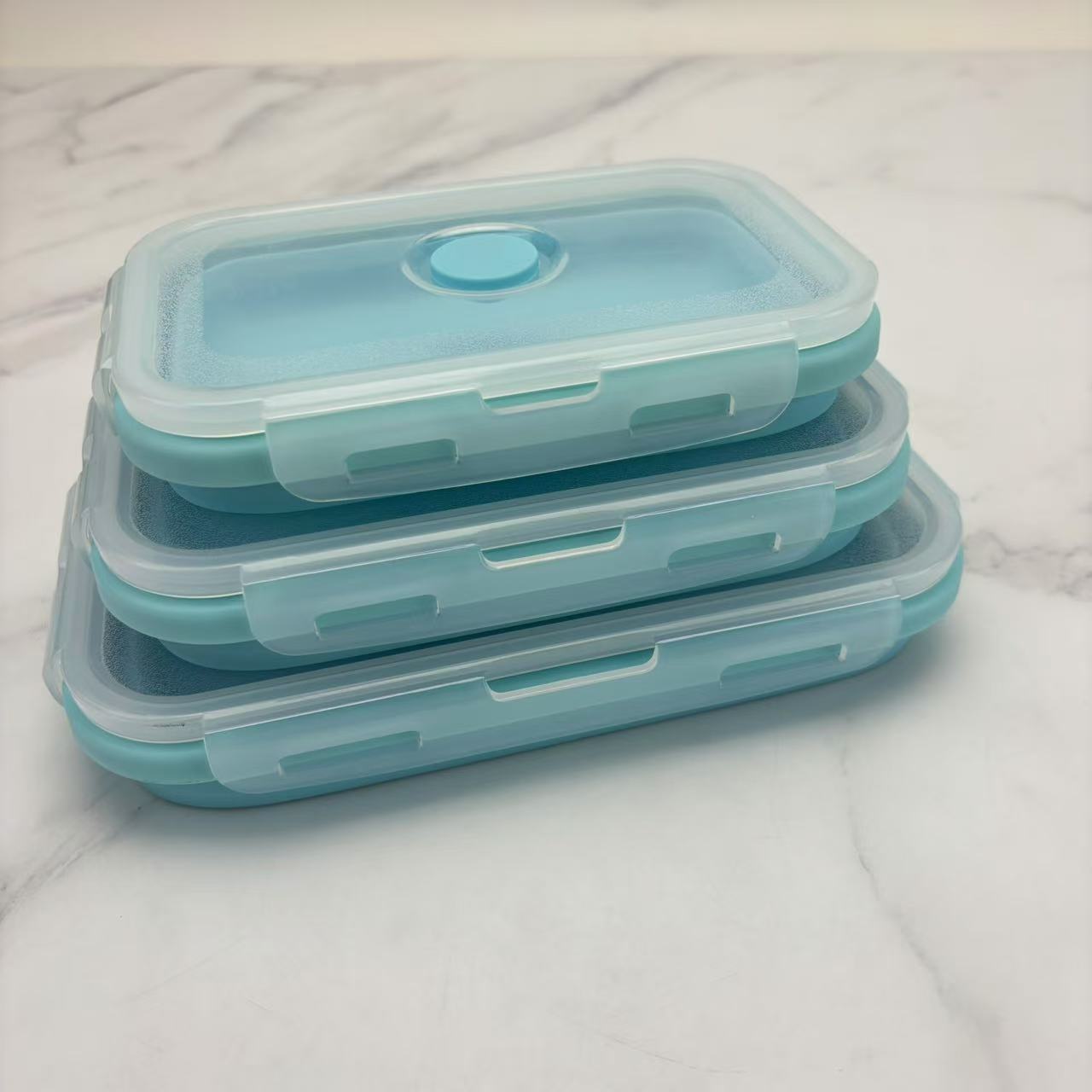 Foldable high-temperature-resistant food-grade silicone food storage container, refrigerator storage box, convenient outdoor packing box