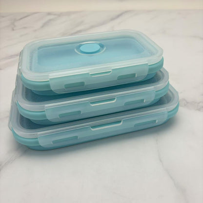 Foldable high-temperature-resistant food-grade silicone food storage container, refrigerator storage box, convenient outdoor packing box