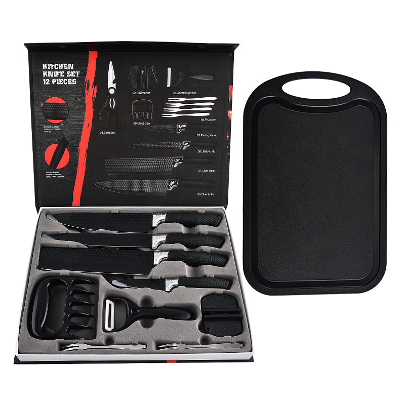 Stainless steel kitchen knife set - 12-piece set