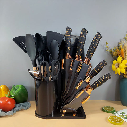 Acrylic base silicone kitchenware set - 19-piece set