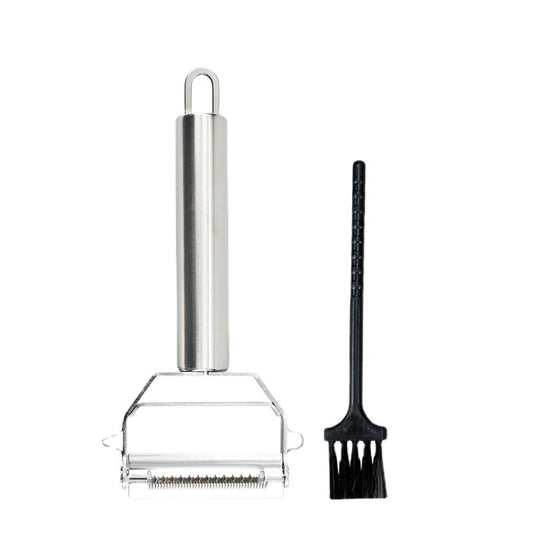 Two-in-one stainless steel peeler and shredder