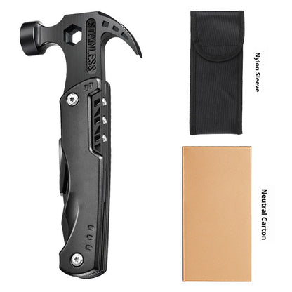 Multi-functional adjustable crowbar, pliers and folding knife set