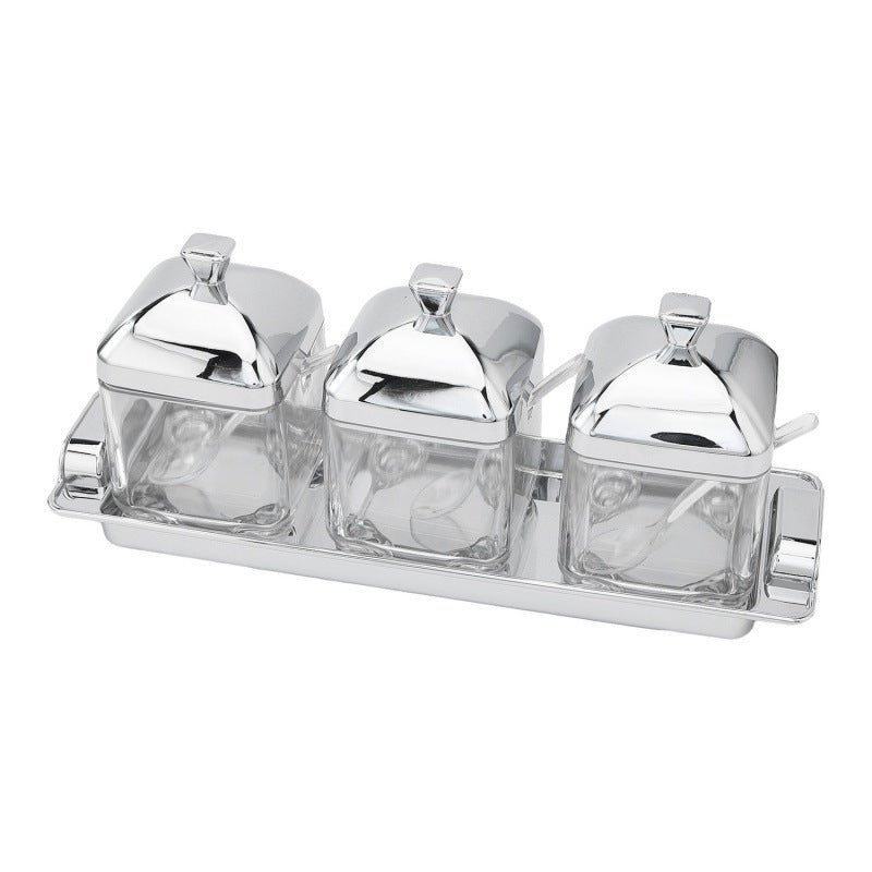 Acrylic electroplated kitchen seasoning container ，kitchen storage box