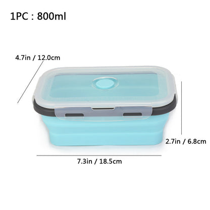 Foldable high-temperature-resistant food-grade silicone food storage container, refrigerator storage box, convenient outdoor packing box