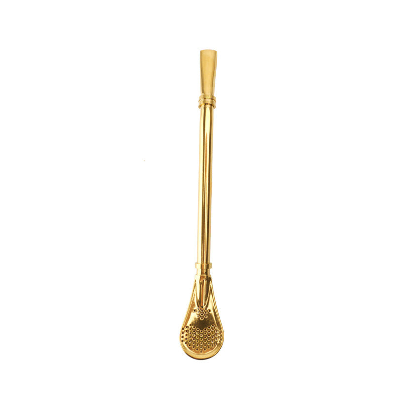 Removable 304 stainless steel straw filter spoon