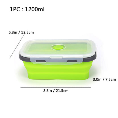 Foldable high-temperature-resistant food-grade silicone food storage container, refrigerator storage box, convenient outdoor packing box