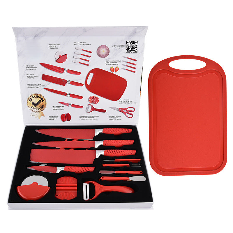 Stainless steel kitchen knife set - 17-piece set