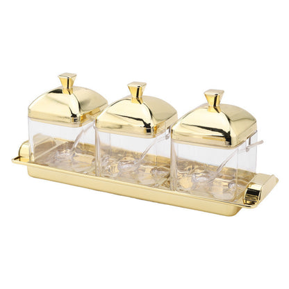 Acrylic electroplated kitchen seasoning container ，kitchen storage box