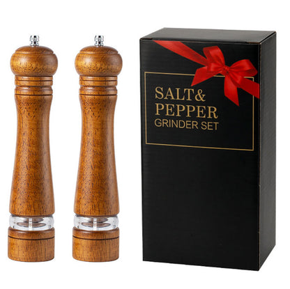 Manual 6-inch, 8-inch, 10-inch pepper grinder, oak pepper grinding jar for making fresh pepper powder for seasoning