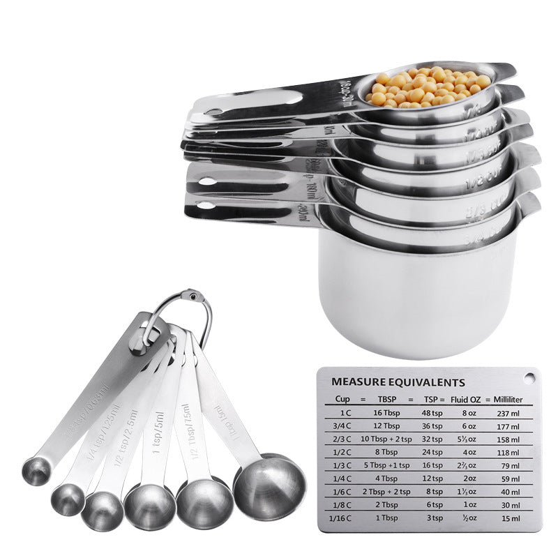 304 stainless steel measuring cup and measuring spoon baking tool set
