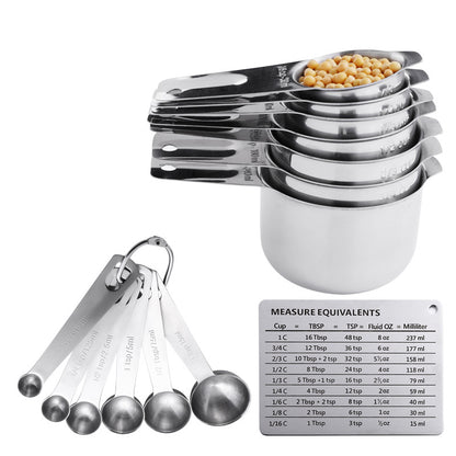 304 stainless steel measuring cup and measuring spoon baking tool set