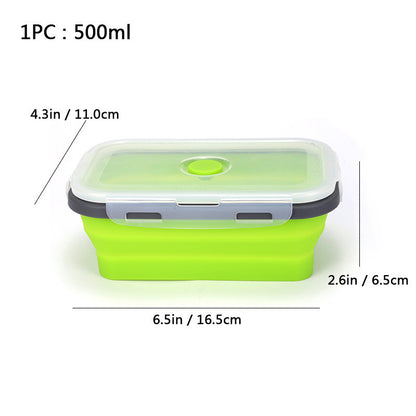 Foldable high-temperature-resistant food-grade silicone food storage container, refrigerator storage box, convenient outdoor packing box