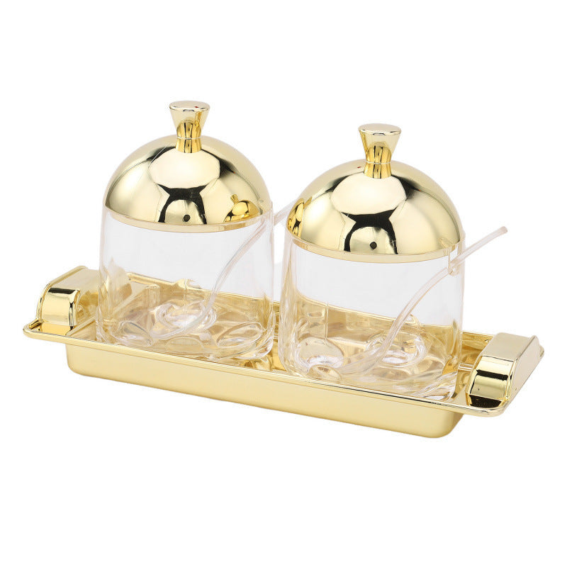 Acrylic electroplated kitchen seasoning container ，kitchen storage box