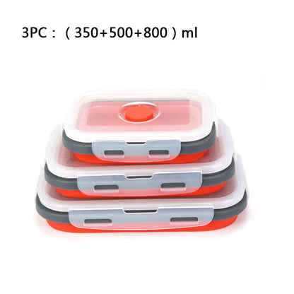 Foldable high-temperature-resistant food-grade silicone food storage container, refrigerator storage box, convenient outdoor packing box