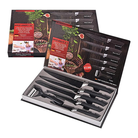 Stainless steel kitchen household knife set - 6-piece set