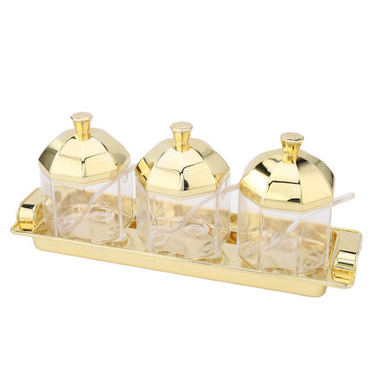 Acrylic electroplated kitchen seasoning container ，kitchen storage box