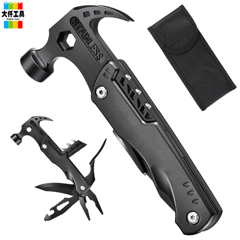 Multi-functional adjustable crowbar, pliers and folding knife set