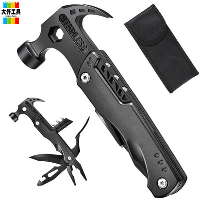 Multi-functional adjustable crowbar, pliers and folding knife set