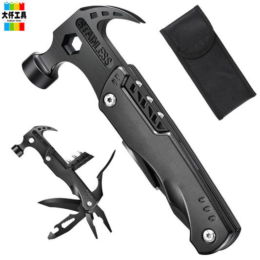 Multi-functional adjustable crowbar, pliers and folding knife set