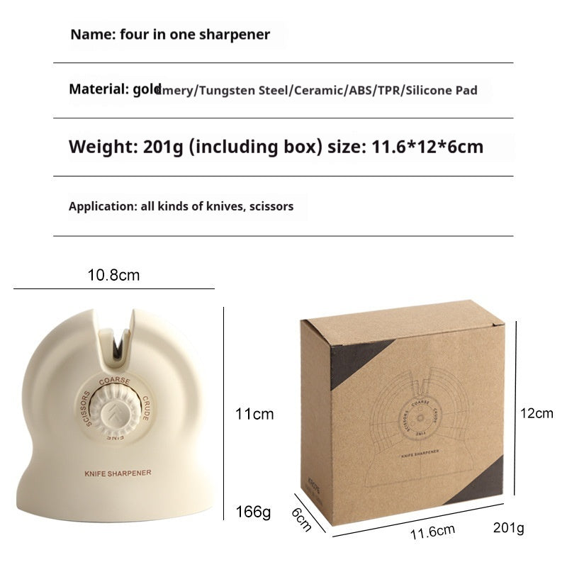 Manual rotary angle-setting household quick knife sharpener