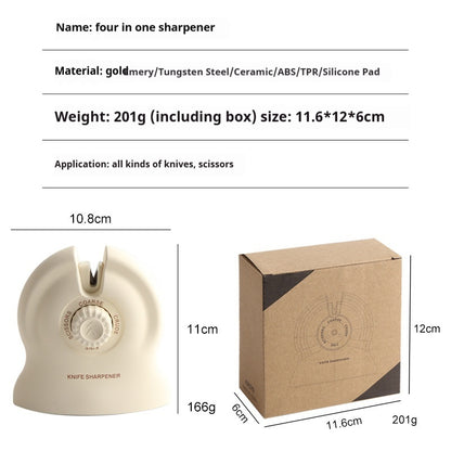 Manual rotary angle-setting household quick knife sharpener