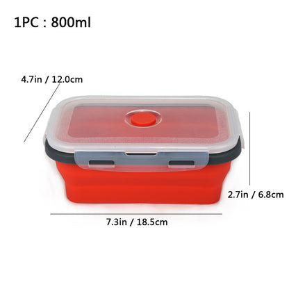Foldable high-temperature-resistant food-grade silicone food storage container, refrigerator storage box, convenient outdoor packing box