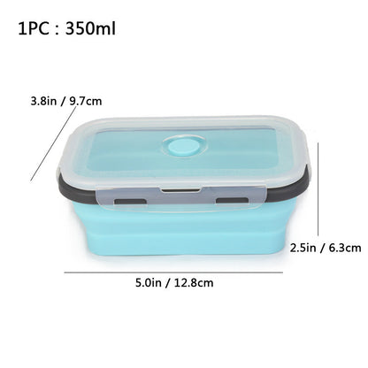 Foldable high-temperature-resistant food-grade silicone food storage container, refrigerator storage box, convenient outdoor packing box