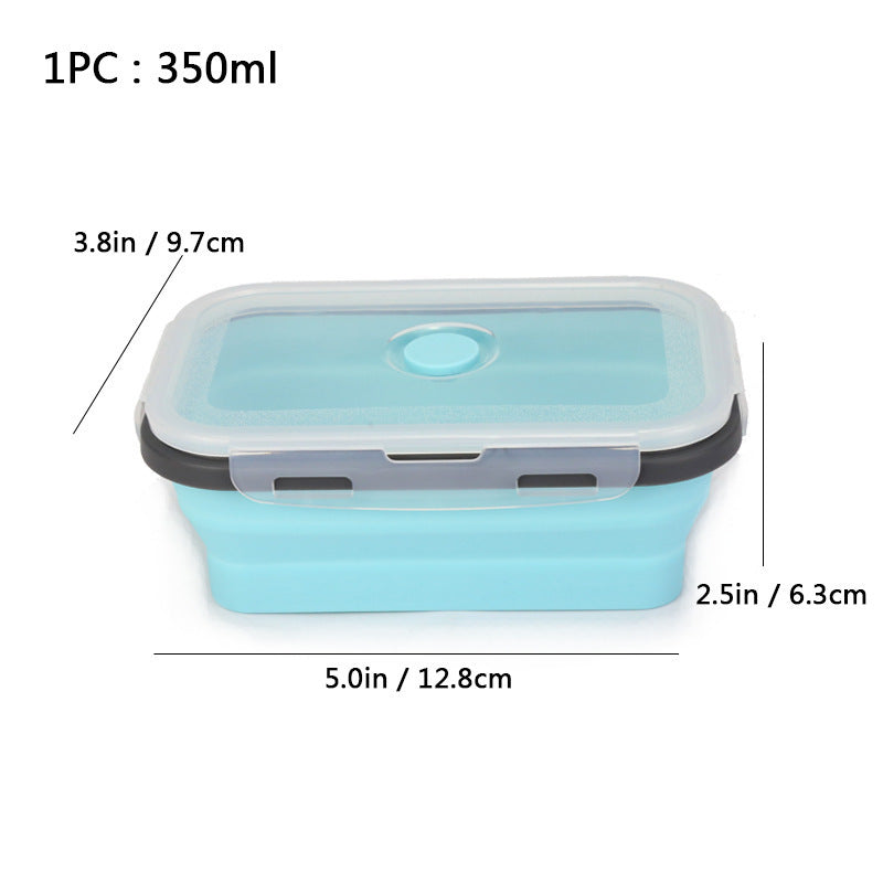 Foldable high-temperature-resistant food-grade silicone food storage container, refrigerator storage box, convenient outdoor packing box