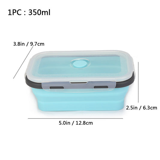 Foldable high-temperature-resistant food-grade silicone food storage container, refrigerator storage box, convenient outdoor packing box