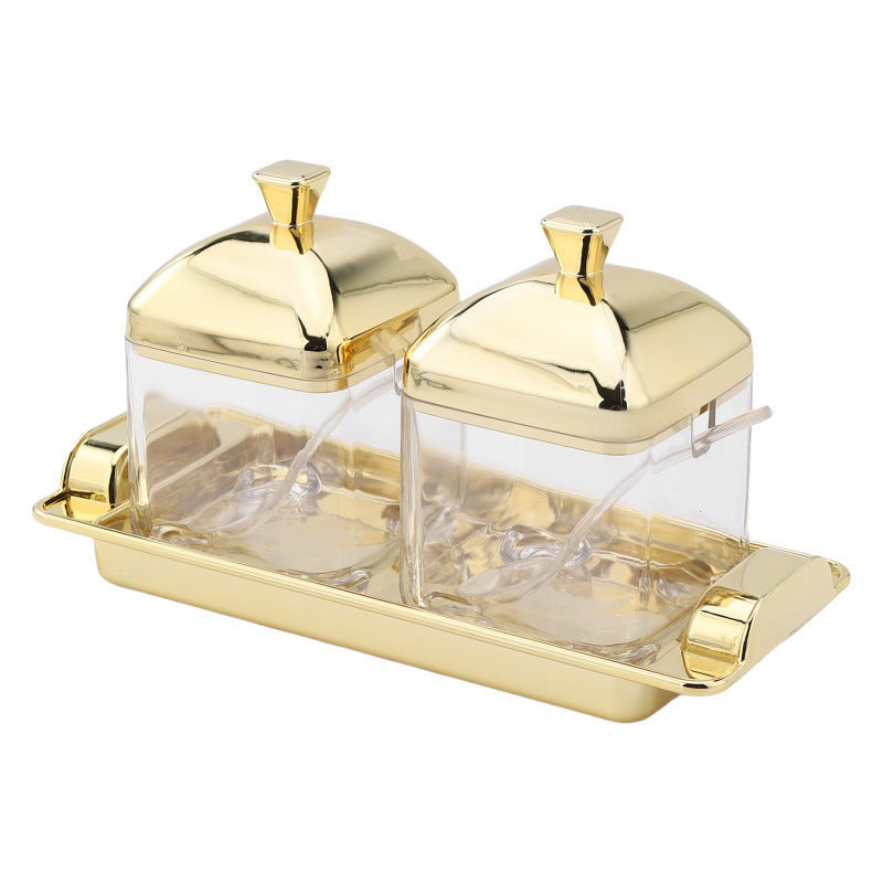 Acrylic electroplated kitchen seasoning container ，kitchen storage box