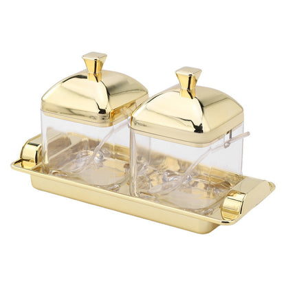 Acrylic electroplated kitchen seasoning container ，kitchen storage box
