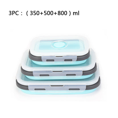 Foldable high-temperature-resistant food-grade silicone food storage container, refrigerator storage box, convenient outdoor packing box
