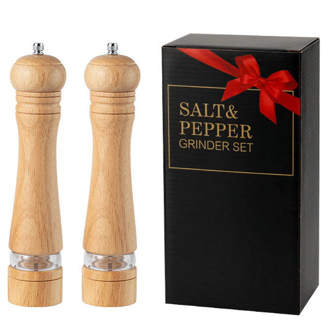 Manual 6-inch, 8-inch, 10-inch pepper grinder, oak pepper grinding jar for making fresh pepper powder for seasoning