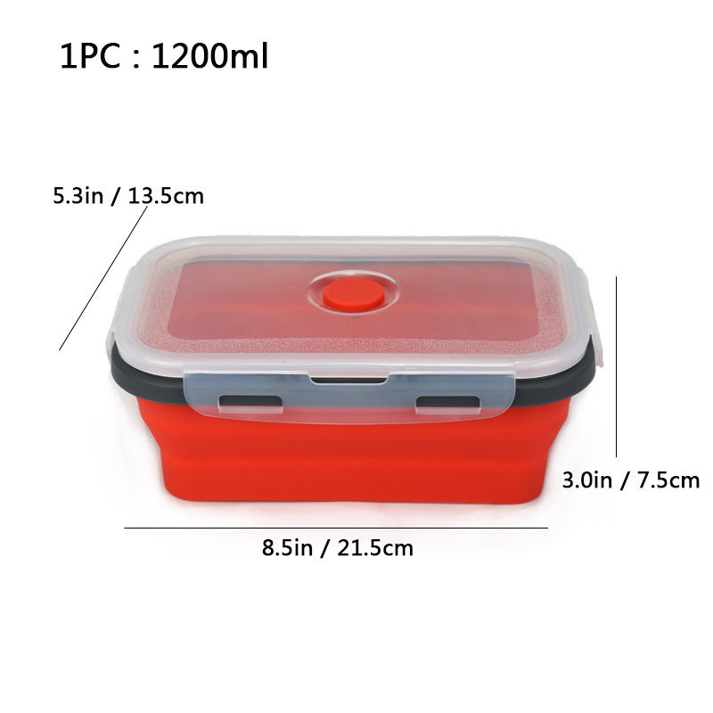 Foldable high-temperature-resistant food-grade silicone food storage container, refrigerator storage box, convenient outdoor packing box