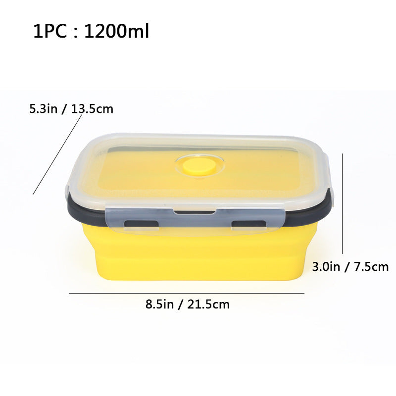Foldable high-temperature-resistant food-grade silicone food storage container, refrigerator storage box, convenient outdoor packing box