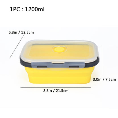 Foldable high-temperature-resistant food-grade silicone food storage container, refrigerator storage box, convenient outdoor packing box