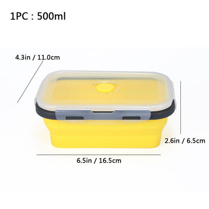 Foldable high-temperature-resistant food-grade silicone food storage container, refrigerator storage box, convenient outdoor packing box