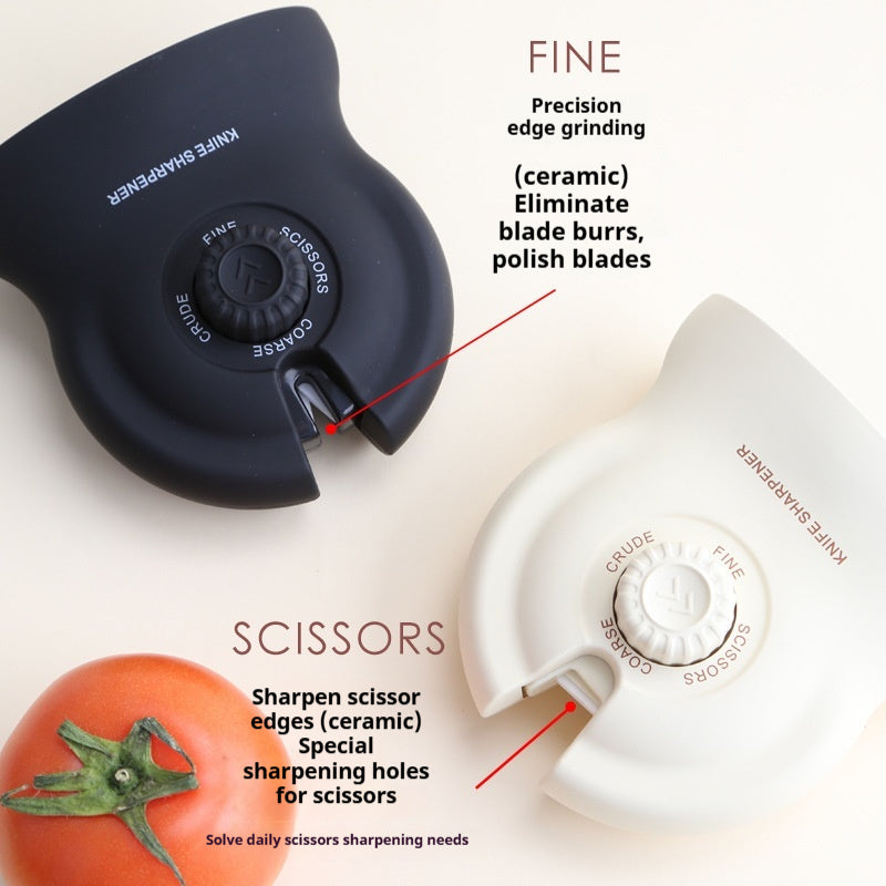 Manual rotary angle-setting household quick knife sharpener