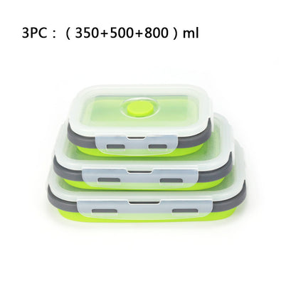 Foldable high-temperature-resistant food-grade silicone food storage container, refrigerator storage box, convenient outdoor packing box