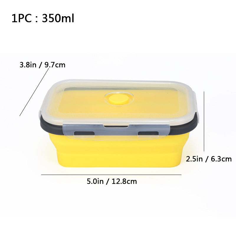 Foldable high-temperature-resistant food-grade silicone food storage container, refrigerator storage box, convenient outdoor packing box