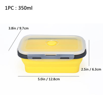Foldable high-temperature-resistant food-grade silicone food storage container, refrigerator storage box, convenient outdoor packing box