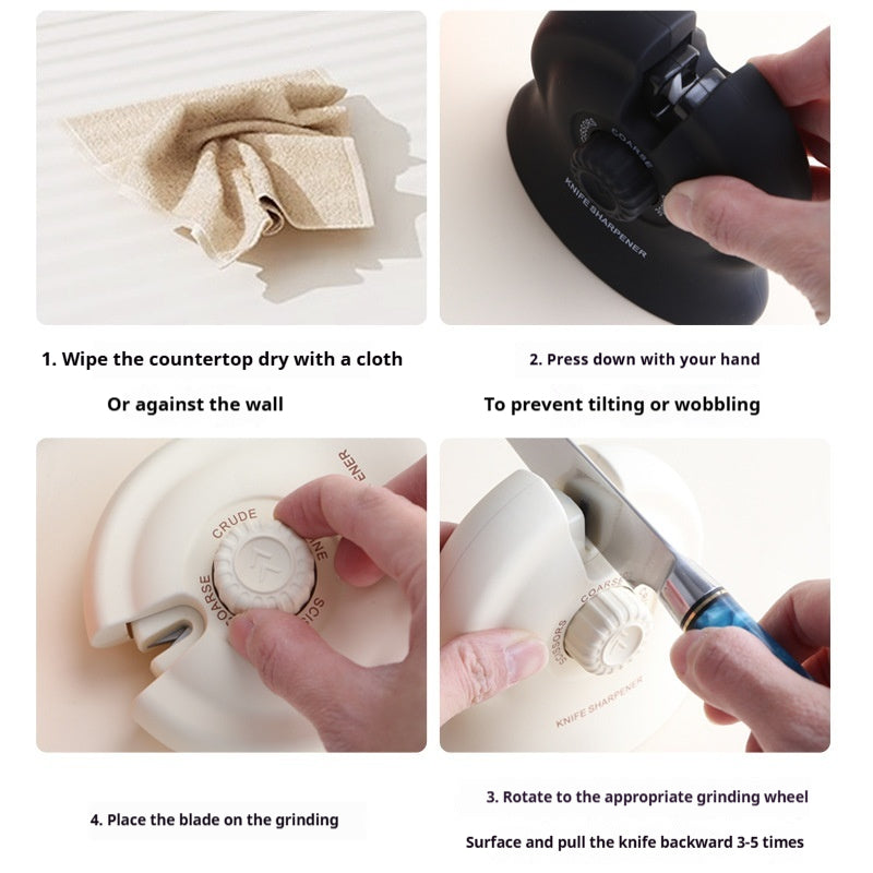 Manual rotary angle-setting household quick knife sharpener