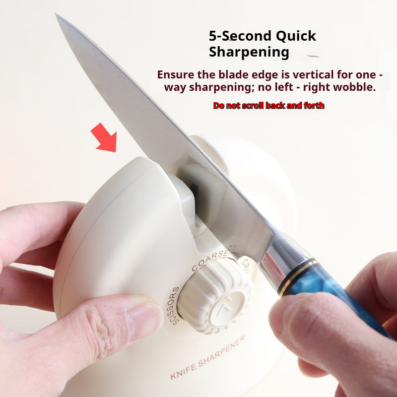 Manual rotary angle-setting household quick knife sharpener